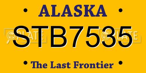 STB7535 Alaska License Plate