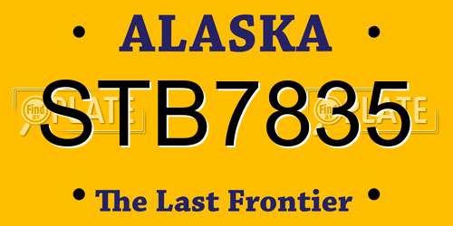 STB7835 Alaska License Plate