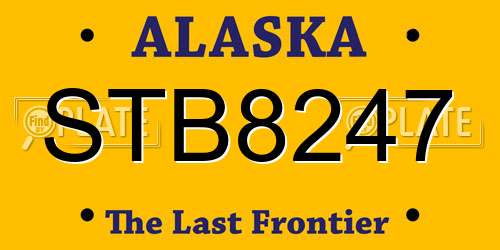STB8247 Alaska License Plate