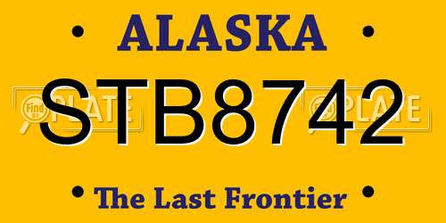 STB8742 Alaska License Plate