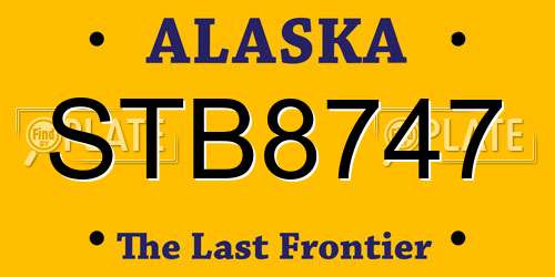 STB8747 Alaska License Plate