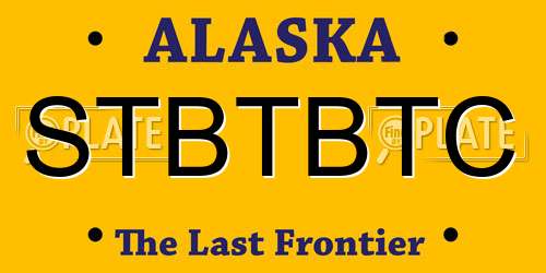 STBTBTC Alaska License Plate