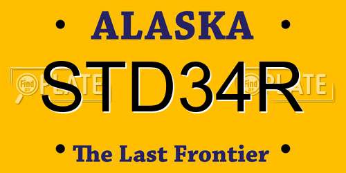 STD34R Alaska License Plate