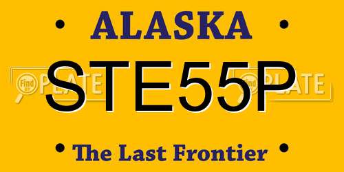 STE55P Alaska License Plate