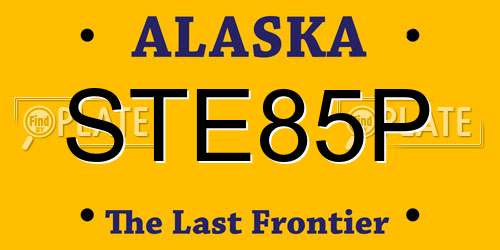 STE85P Alaska License Plate