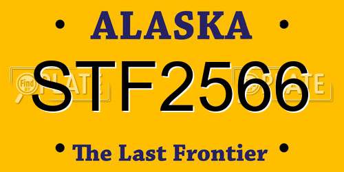 STF2566 Alaska License Plate