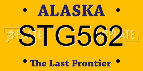 STG562 Alaska License Plate