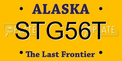 STG56T Alaska License Plate