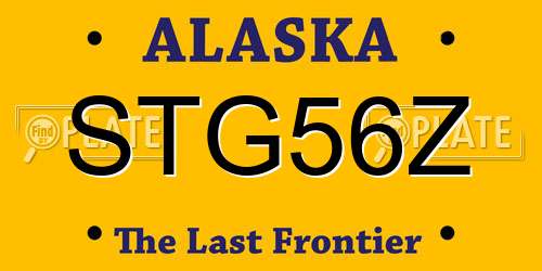 STG56Z Alaska License Plate