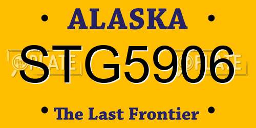 STG5906 Alaska License Plate