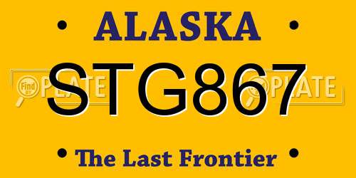 STG867 Alaska License Plate