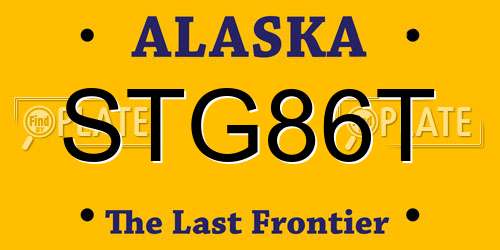 STG86T Alaska License Plate