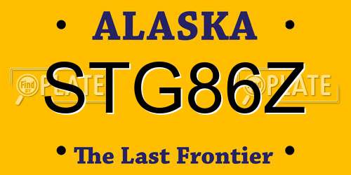 STG86Z Alaska License Plate