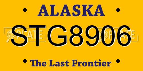 STG8906 Alaska License Plate
