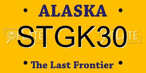 STGK30 Alaska License Plate