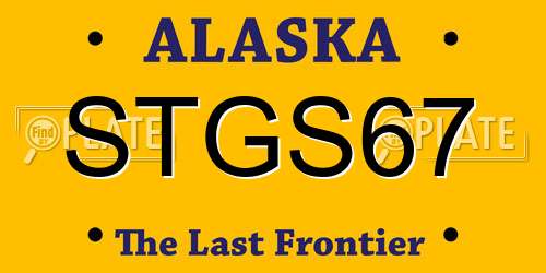 STGS67 Alaska License Plate
