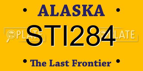 STI284 Alaska License Plate