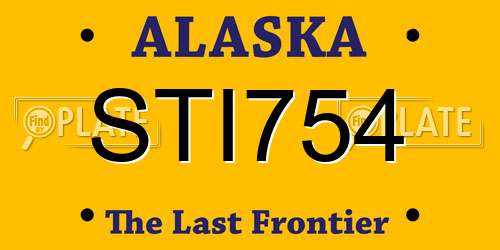 STI754 Alaska License Plate