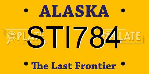 STI784 Alaska License Plate