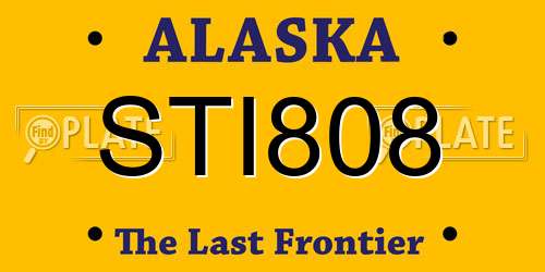 STI808 Alaska License Plate