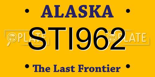 STI962 Alaska License Plate