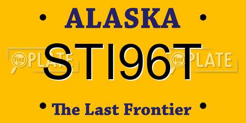 STI96T Alaska License Plate