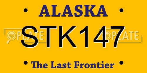 STK147 Alaska License Plate