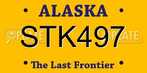 STK497 Alaska License Plate