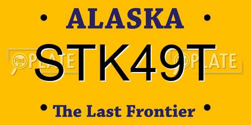 STK49T Alaska License Plate