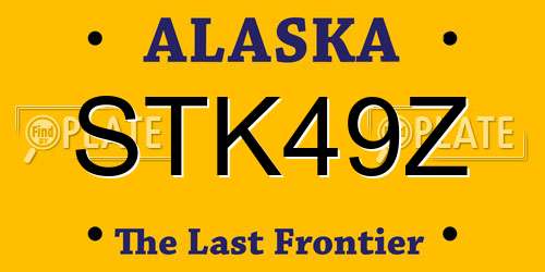 STK49Z Alaska License Plate