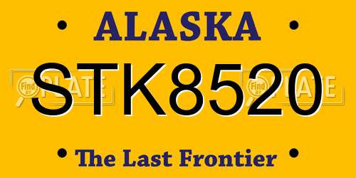STK8520 Alaska License Plate