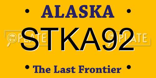 STKA92 Alaska License Plate