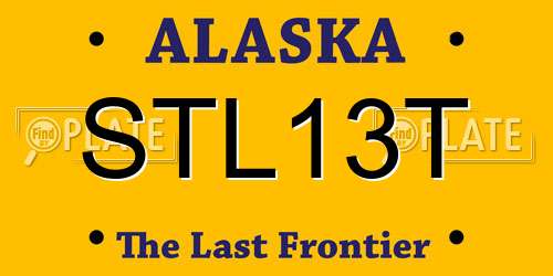 STL13T Alaska License Plate