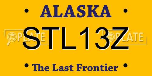STL13Z Alaska License Plate