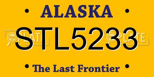 STL5233 Alaska License Plate