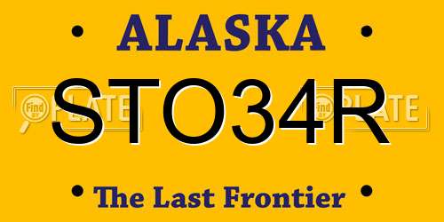STO34R Alaska License Plate
