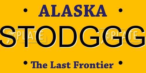 STODGGG Alaska License Plate