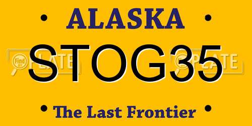 STOG35 Alaska License Plate