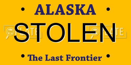 STOLEN Alaska License Plate