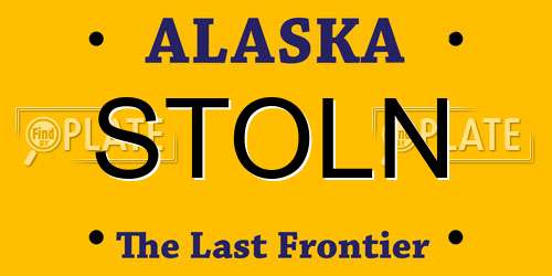 STOLN Alaska License Plate