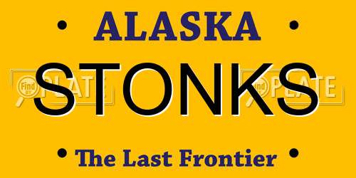 STONKS Alaska License Plate