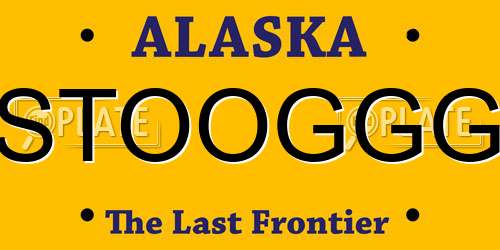 STOOGGG Alaska License Plate