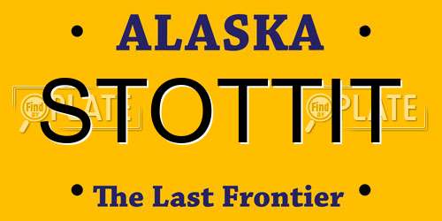 STOTTIT Alaska License Plate