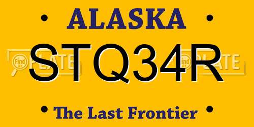 STQ34R Alaska License Plate
