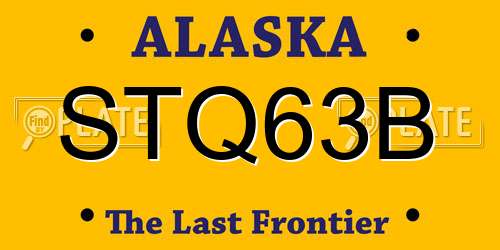 STQ63B Alaska License Plate