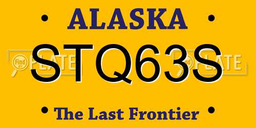 STQ63S Alaska License Plate