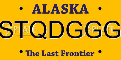 STQDGGG Alaska License Plate
