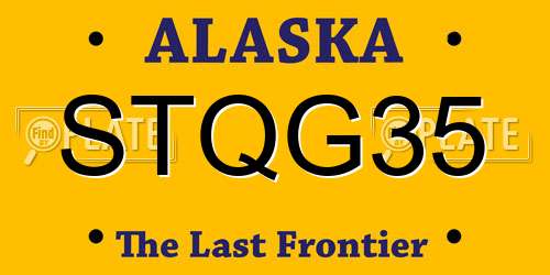 STQG35 Alaska License Plate