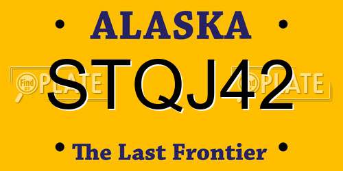 STQJ42 Alaska License Plate
