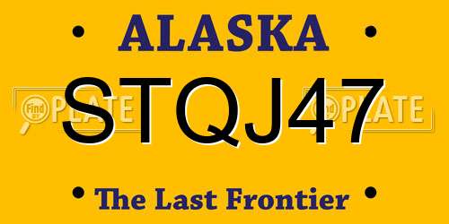 STQJ47 Alaska License Plate